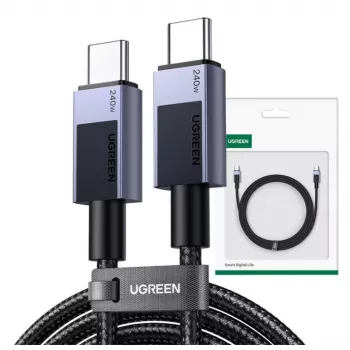 Ugreen 45068 USB laidas 2 m USB C 0,48 Gbit/s 240 W Juoda, Pilka