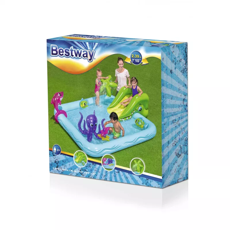 Bestway Play Center Fantastic Aquarium žaidimų baseinas, pripučiamas baseinas, 308 L, 8 formos, 2 m., vinilas, įvairiaspalvis