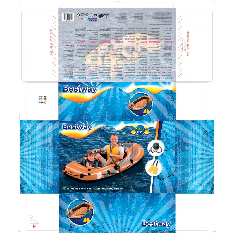 Bestway HYDRO-FORCE pripučiama valtis – su irklais ir kojine pompa
