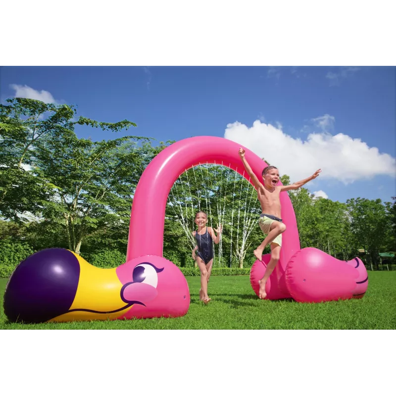 Bestway 11'2 colio x 43 colių x 6'4 colių/3,40 m x 1,10 m x 1,93 m „Jumbo Flamingo“ purkštuvas