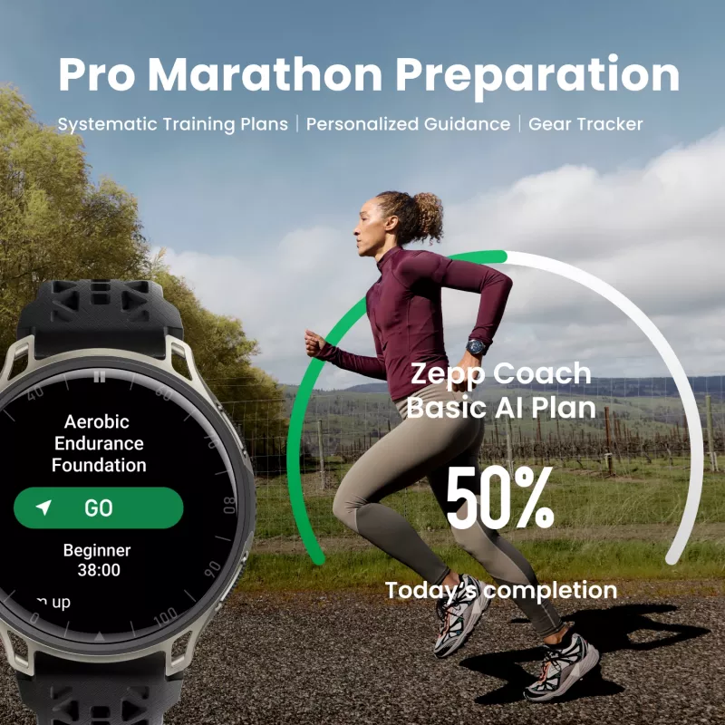 Amazfit Cheetah 2 Pro 3.35 cm (1.32 inch) AMOLED 48 mm skaitmeninis 466 x 466 pikselių jutiklinis titaninis Wi-Fi