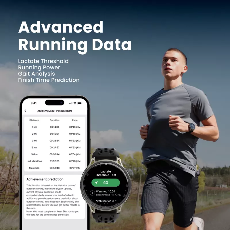 Amazfit Cheetah 2 Pro 3.35 cm (1.32 inch) AMOLED 48 mm skaitmeninis 466 x 466 pikselių jutiklinis titaninis Wi-Fi