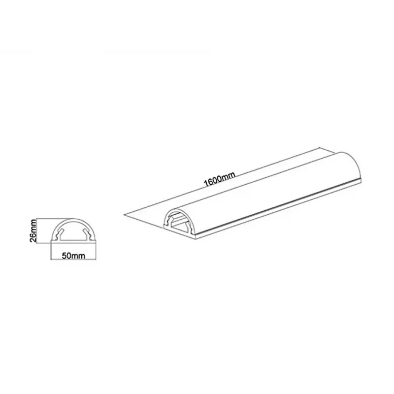 Multibrackets M Universal kabelis Cover White 50mm-W 1600-L, balta, aliuminis, 50 mm, 1 vnt., 64 mm, 1620 mm
