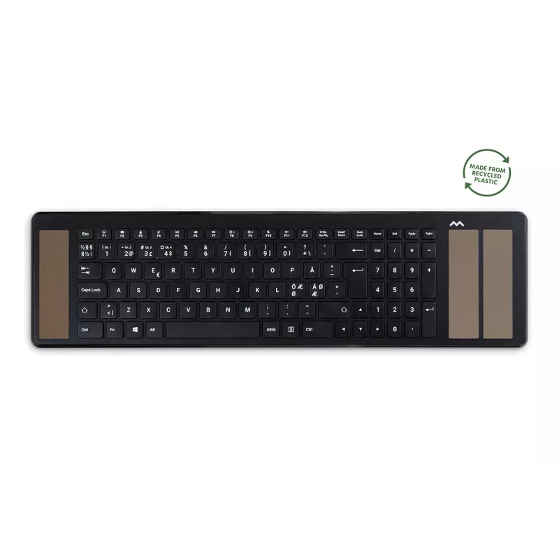 „pelėtrapper Type“ klaviatūra QWERTY Nordic USB-A + Bluetooth, pilno dydžio (100 %), laidinė ir belaidė, USB + Bluetooth, juoda