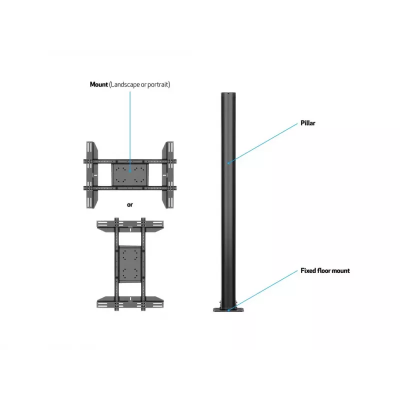 Multibrackets M Display Stand 180 Single Juoda w, Floormount