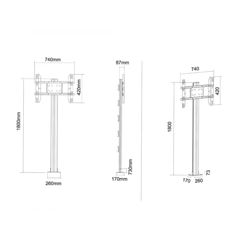 Multibrackets M Display Stand 180 Single Juoda w, Floormount