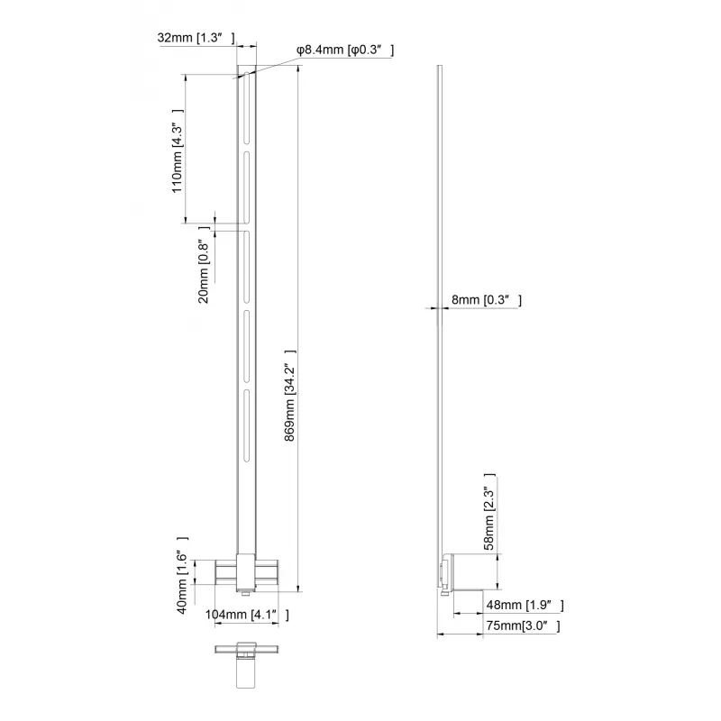 Multibrackets M Pro Series - Soundbar Holder XL, Juoda, Steel, 15 kg, 165.1 cm (65 inch), 2.79 m (110 inch), 104 mm