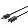 Manhattan DisplayPort 1.2 į HDMI kabelis, 4K@60Hz, 1m, Tėvas į Tėvą, DP su užraktu, Juodas, Nėra abipusis, Trejų metų garantija, Atitinka 3F-DP-HDMI-4K60-HDR