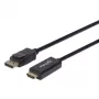 Manhattan DisplayPort 1.2 į HDMI kabelis, 4K@60Hz, 1m, Tėvas į Tėvą, DP su užraktu, Juodas, Nėra abipusis, Trejų metų garantija, Atitinka 3F-DP-HDMI-4K60-HDR