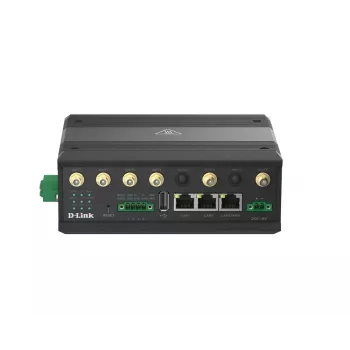 D-Link 5G IIoT tinklų sietuvas, korinio tinklo sietuvas, juodas, Gigabit Ethernet, 10,100,1000 Mbit/s, 802.11a, 802.11b, 802.11g, Wi-Fi 4 (802.11n), Wi-Fi 5 (802.11ac), 300,866 Mbit/s