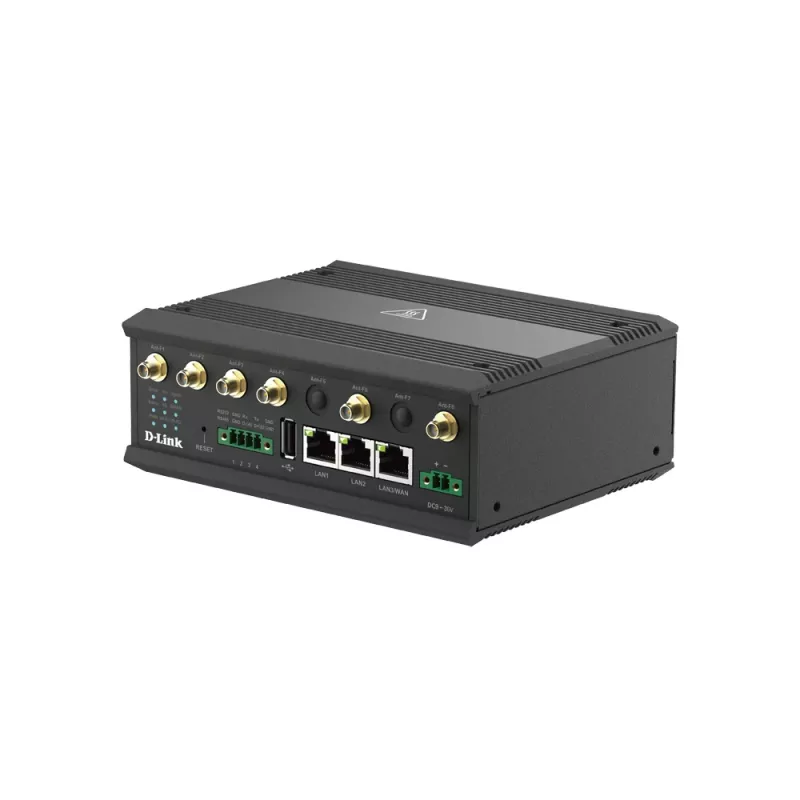 D-Link 5G IIoT tinklų sietuvas, korinio tinklo sietuvas, juodas, Gigabit Ethernet, 10,100,1000 Mbit/s, 802.11a, 802.11b, 802.11g, Wi-Fi 4 (802.11n), Wi-Fi 5 (802.11ac), 300,866 Mbit/s