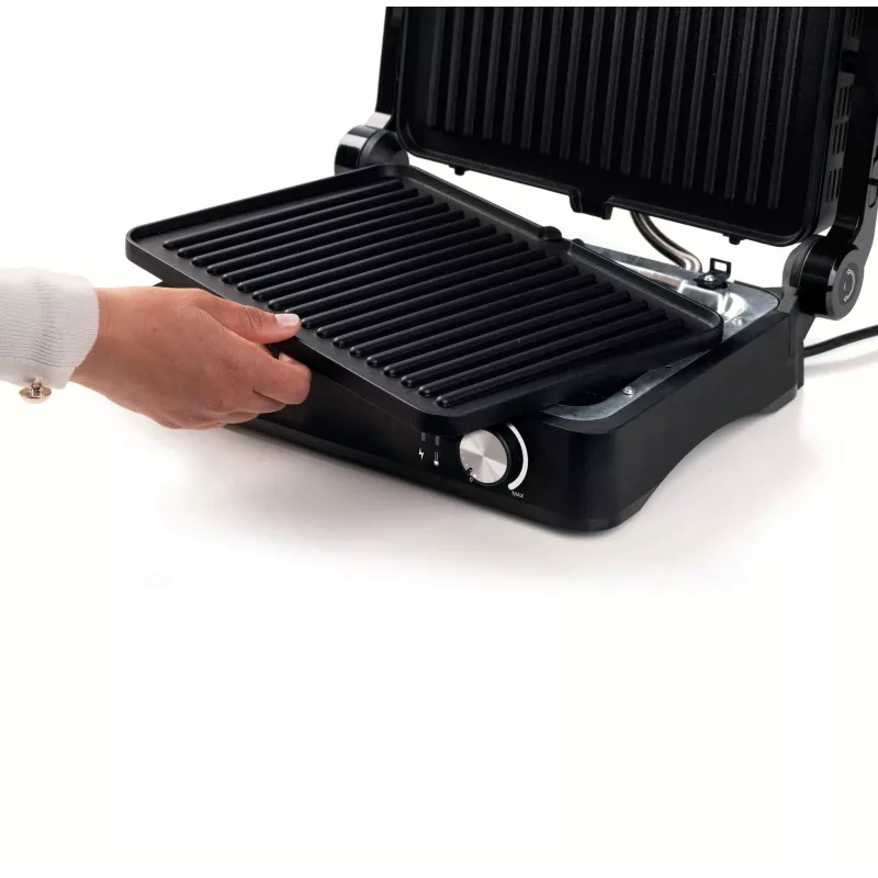 Ariete 1934 MetalGrill 3in1, elektrinis grilis įvairiam kepimui, 2000 W, 3 virimo režimai, nelimpanti danga, sidabrinė / juoda
