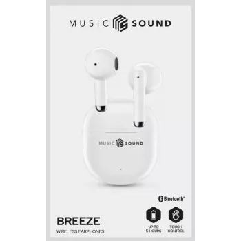 Music Sound Breeze kapsulės stiliaus Bluetooth ausinės su spalvotu dėklu