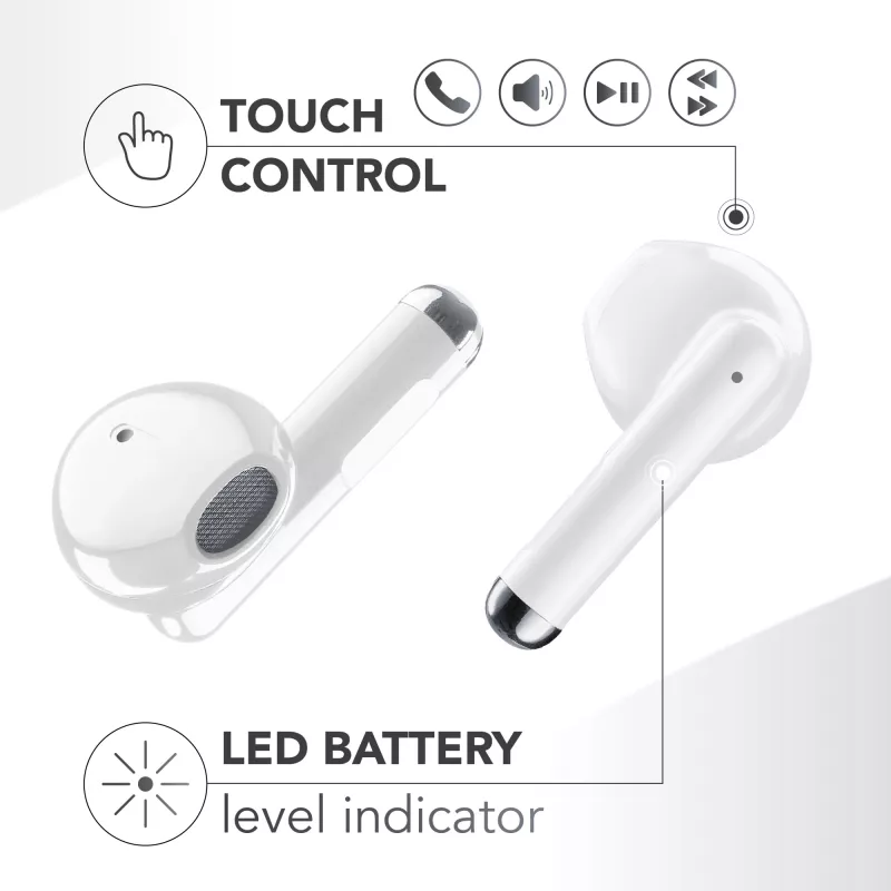 Music Sound Breeze kapsulės stiliaus Bluetooth ausinės su spalvotu dėklu