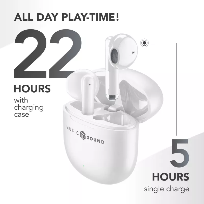 Music Sound Breeze kapsulės stiliaus Bluetooth ausinės su spalvotu dėklu