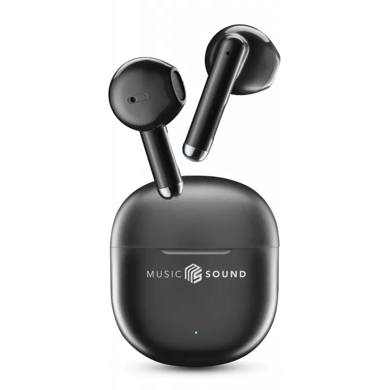 Music Sound Breeze kapsulės stiliaus Bluetooth ausinės su spalvotu dėklu