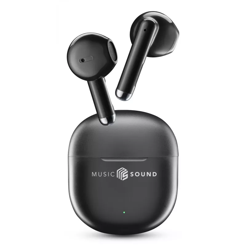 Music Sound Breeze kapsulės stiliaus Bluetooth ausinės su spalvotu dėklu