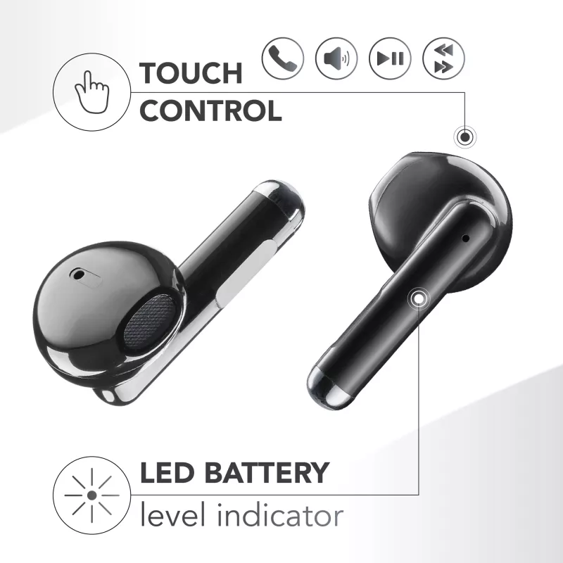 Music Sound Breeze kapsulės stiliaus Bluetooth ausinės su spalvotu dėklu