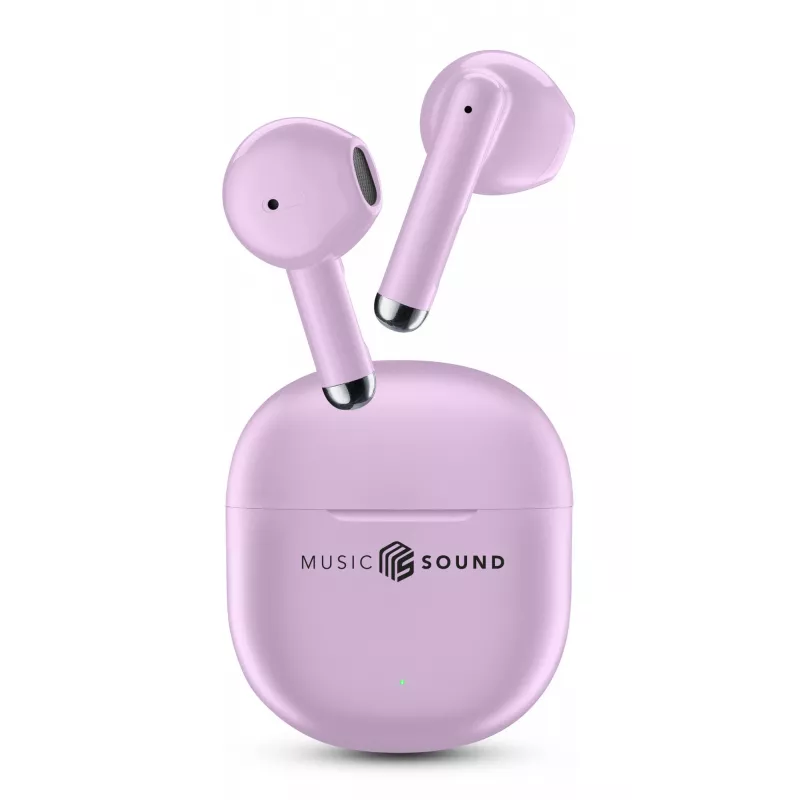 Music Sound Breeze kapsulės stiliaus Bluetooth ausinės su spalvotu dėklu