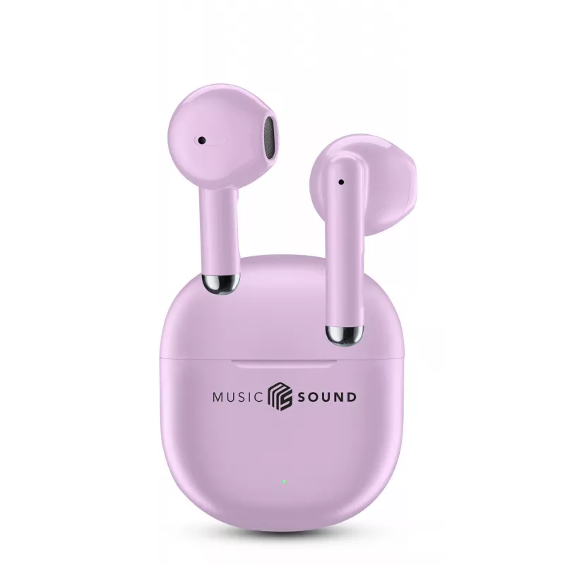 Music Sound Breeze kapsulės stiliaus Bluetooth ausinės su spalvotu dėklu