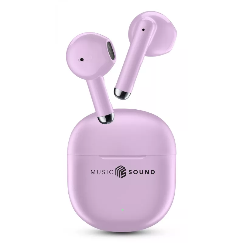 Music Sound Breeze kapsulės stiliaus Bluetooth ausinės su spalvotu dėklu