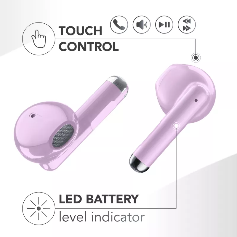 Music Sound Breeze kapsulės stiliaus Bluetooth ausinės su spalvotu dėklu