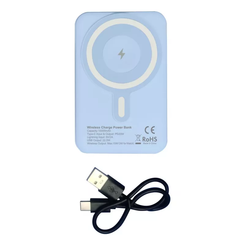 Techly I-CHARGE-10LCDBL išorinė baterija Ličio polimero (LiPo) 10000 mAh Belaidis įkrovimas Mėlyna