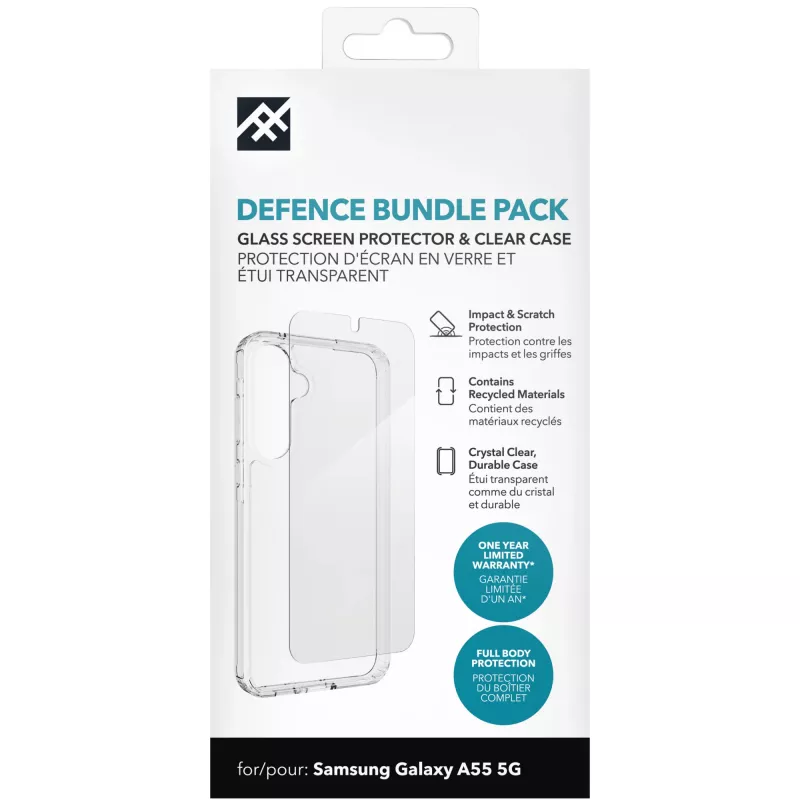 IFROGZ Defence Glass (Bundle) mobiliojo telefono dėklas 16,8 cm (6,6 col.) Užvalkalas Skaidrus