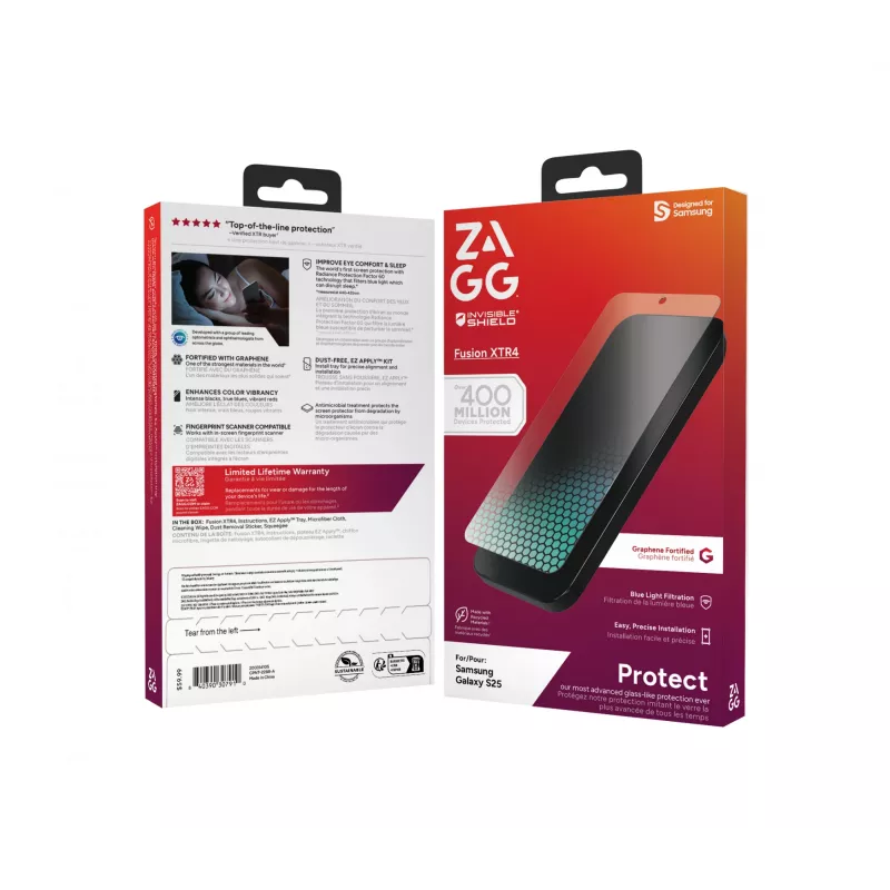 InvisibleShield Fusion XTR4 Samsung Galaxy S25 ekrano apsauga
