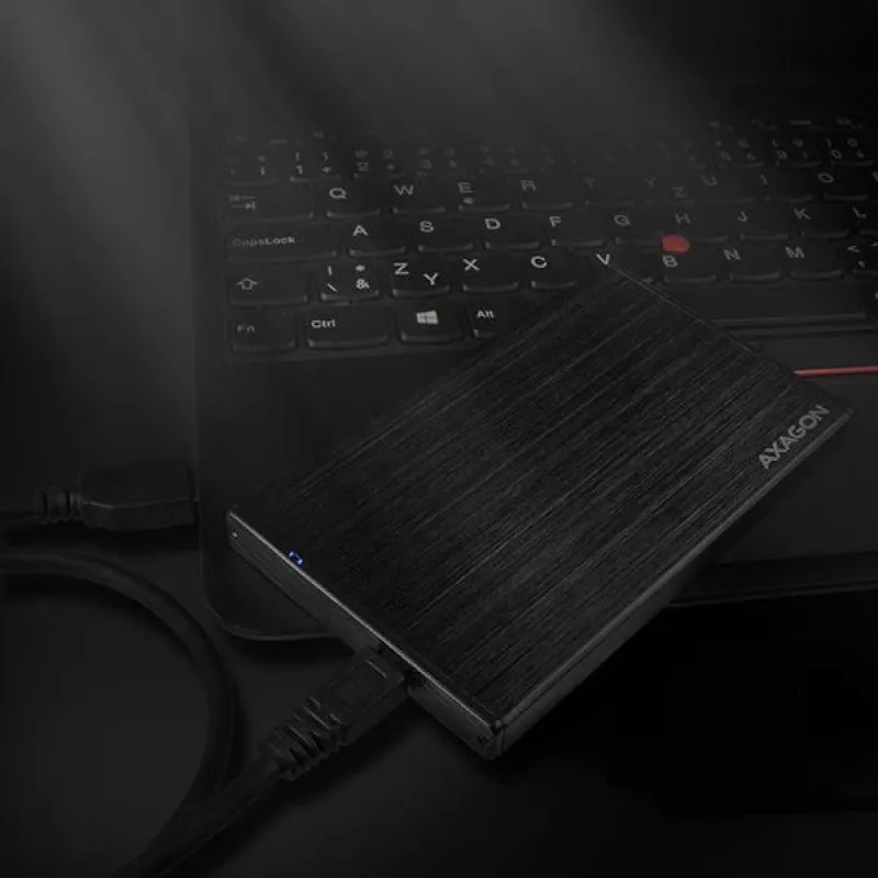Axagon EE25-XA saugojimo diskų dėklas HDD/SSD dėklas Juoda 2,5 colio