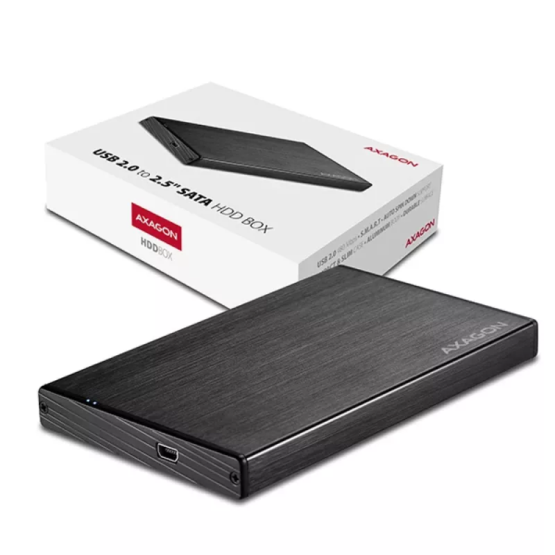 Axagon EE25-XA saugojimo diskų dėklas HDD/SSD dėklas Juoda 2,5 colio