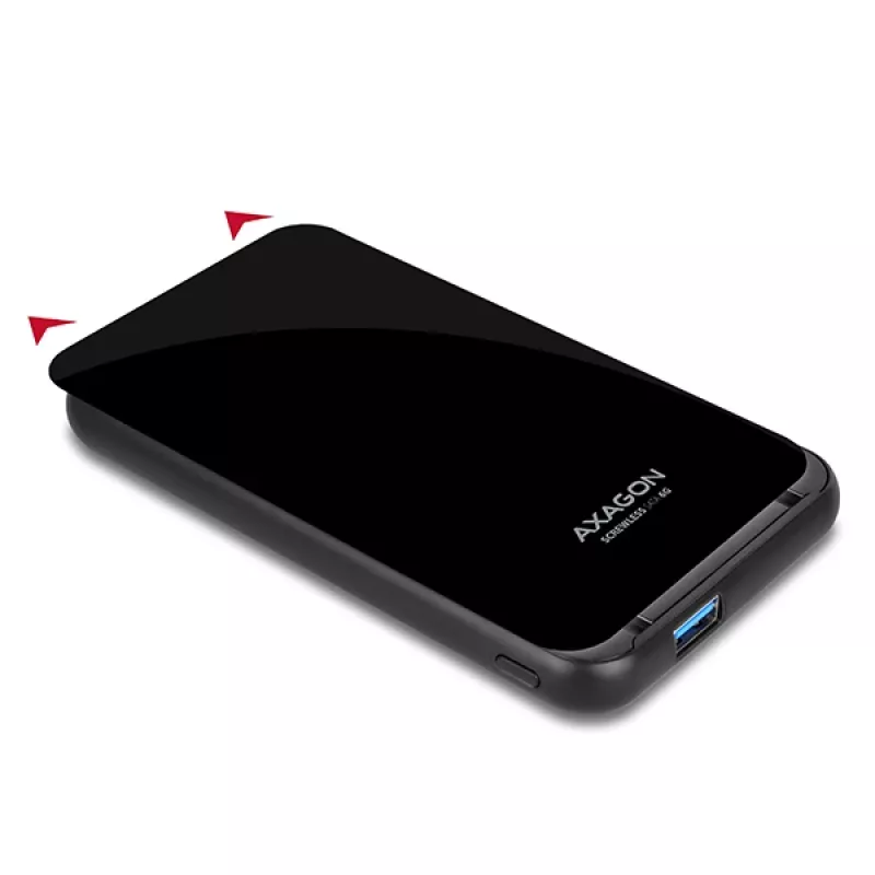 Axagon EE25-S6B atminties diskų dėklas HDD/SSD dėklas juodas 2,5 colio