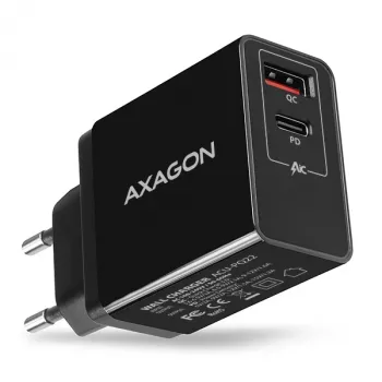 Axagon ACU-PQ22 mobiliesiems įrenginiams skirtas įkroviklis Mobilusis telefonas, Išorinė baterija, Išmanusis telefonas, Išmanusis laikrodis, Planšetinis kompiuteris, Universalus Juoda Kintamoji srovė Greitas įkrovimas Vidaus
