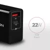 Axagon ACU-PQ22 mobiliesiems įrenginiams skirtas įkroviklis Mobilusis telefonas, Išorinė baterija, Išmanusis telefonas, Išmanusis laikrodis, Planšetinis kompiuteris, Universalus Juoda Kintamoji srovė Greitas įkrovimas Vidaus
