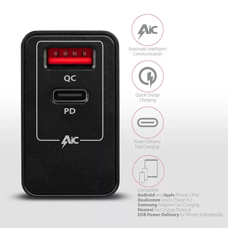Axagon ACU-PQ22 mobiliesiems įrenginiams skirtas įkroviklis Mobilusis telefonas, Išorinė baterija, Išmanusis telefonas, Išmanusis laikrodis, Planšetinis kompiuteris, Universalus Juoda Kintamoji srovė Greitas įkrovimas Vidaus