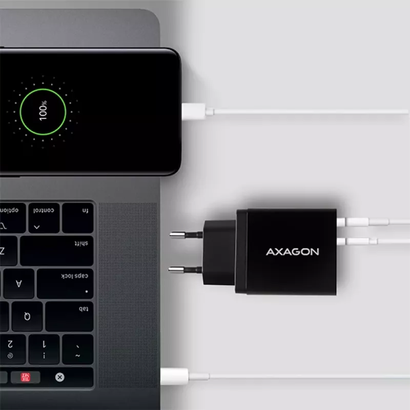 Axagon ACU-PQ22 mobiliesiems įrenginiams skirtas įkroviklis Mobilusis telefonas, Išorinė baterija, Išmanusis telefonas, Išmanusis laikrodis, Planšetinis kompiuteris, Universalus Juoda Kintamoji srovė Greitas įkrovimas Vidaus