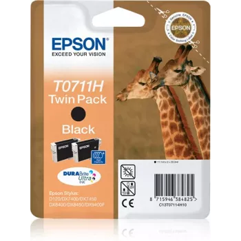 Epson Giraffe Twinpack T0711H DURABrite Ultra rašalas, juodas, pigmentinis rašalas, 1 vnt., kelių vienetų pakuotė