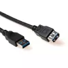 ACT USB 3.0 A kištukas - USB A lizdas 2,00 m, 2 m, USB A, USB A, USB 3.2 Gen 1 (3.1 Gen 1), Kištukas/Lizdas, Juoda
