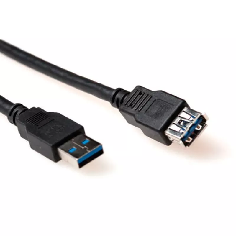 ACT USB 3.0 A kištukas - USB A lizdas 2,00 m, 2 m, USB A, USB A, USB 3.2 Gen 1 (3.1 Gen 1), Kištukas/Lizdas, Juoda