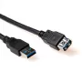 ACT USB 3.0 A kištukas - USB A lizdas 2,00 m, 2 m, USB A, USB A, USB 3.2 Gen 1 (3.1 Gen 1), Kištukas/Lizdas, Juoda