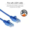 ACT mėlynas 5 metrų LSZH U/UTP CAT6 duomenų centro plonas komutacinis kabelis be užsikabinimų su RJ45 jungtimis