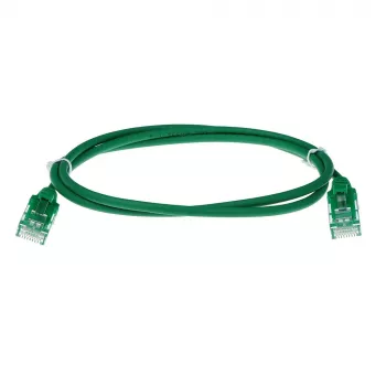 ACT Green 10 metrų LSZH U/UTP CAT6 duomenų centro plonas komutacinis kabelis su apsauga nuo užkliuvimo ir RJ45 jungtimis