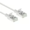 ACT White 7 meter LSZH U/FTP CAT6A duomenų centro plonas komutacinis kabelis su RJ45 jungtimis, nesikabinantis