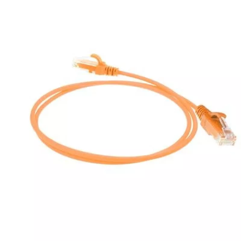 ACT oranžinis 1 metro LSZH U/UTP CAT6 duomenų centro plonas komutacinis kabelis be užkabinimo su RJ45 jungtimis