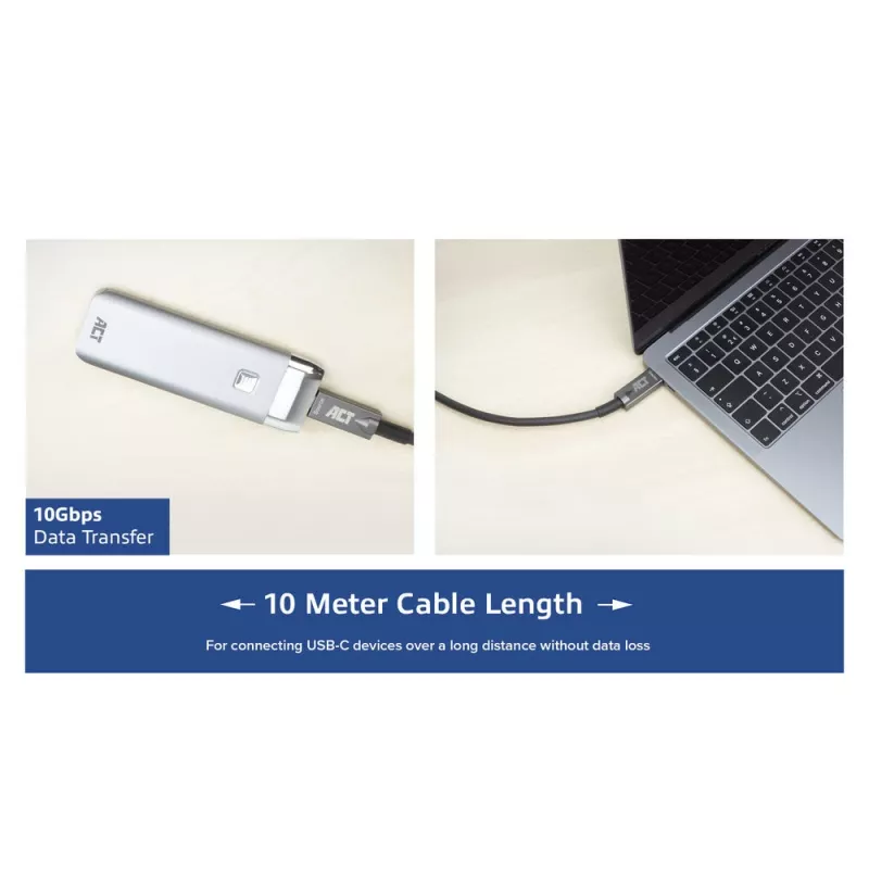 ACT USB-C 3.2 Gen2 Active Optical kabelis (AOC) jungiamasis kabelis, 5 m