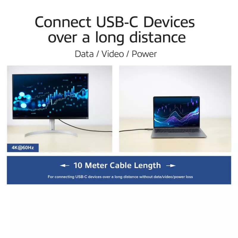 ACT USB-C 3.2 Gen2 Active Optical kabelis (AOC) jungiamasis kabelis, 10m
