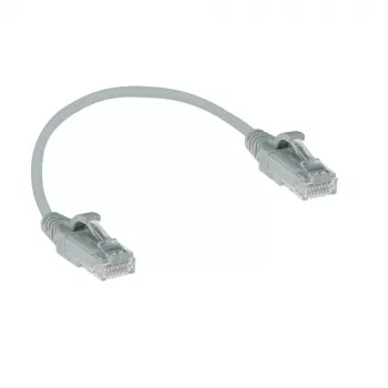 ACT pilkas 0,15 metro LSZH U/UTP CAT6 duomenų centro plonas pataisymo kabelis be užkliuvimo su RJ45 jungtimis
