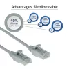 ACT pilkas 0,15 metro LSZH U/UTP CAT6 duomenų centro plonas pataisymo kabelis be užkliuvimo su RJ45 jungtimis