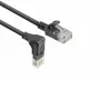 ACT Juoda 1,5 metro U/UTP CAT6A LSZH plonas komutacinis kabelis su RJ45 jungtimis 90° kampu žemyn į tiesią