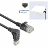 ACT Juoda 1,5 metro U/UTP CAT6A LSZH plonas komutacinis kabelis su RJ45 jungtimis 90° kampu žemyn į tiesią